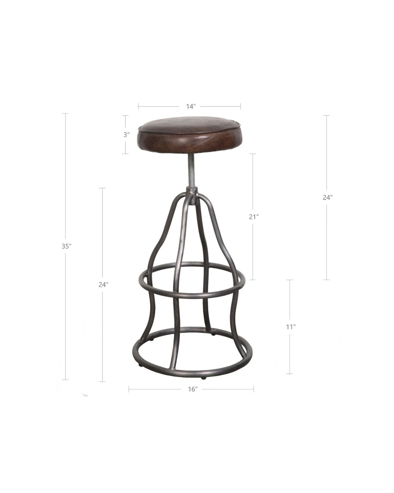 BOWIE STOOL - VINTAGE BROWN | Stonewaters