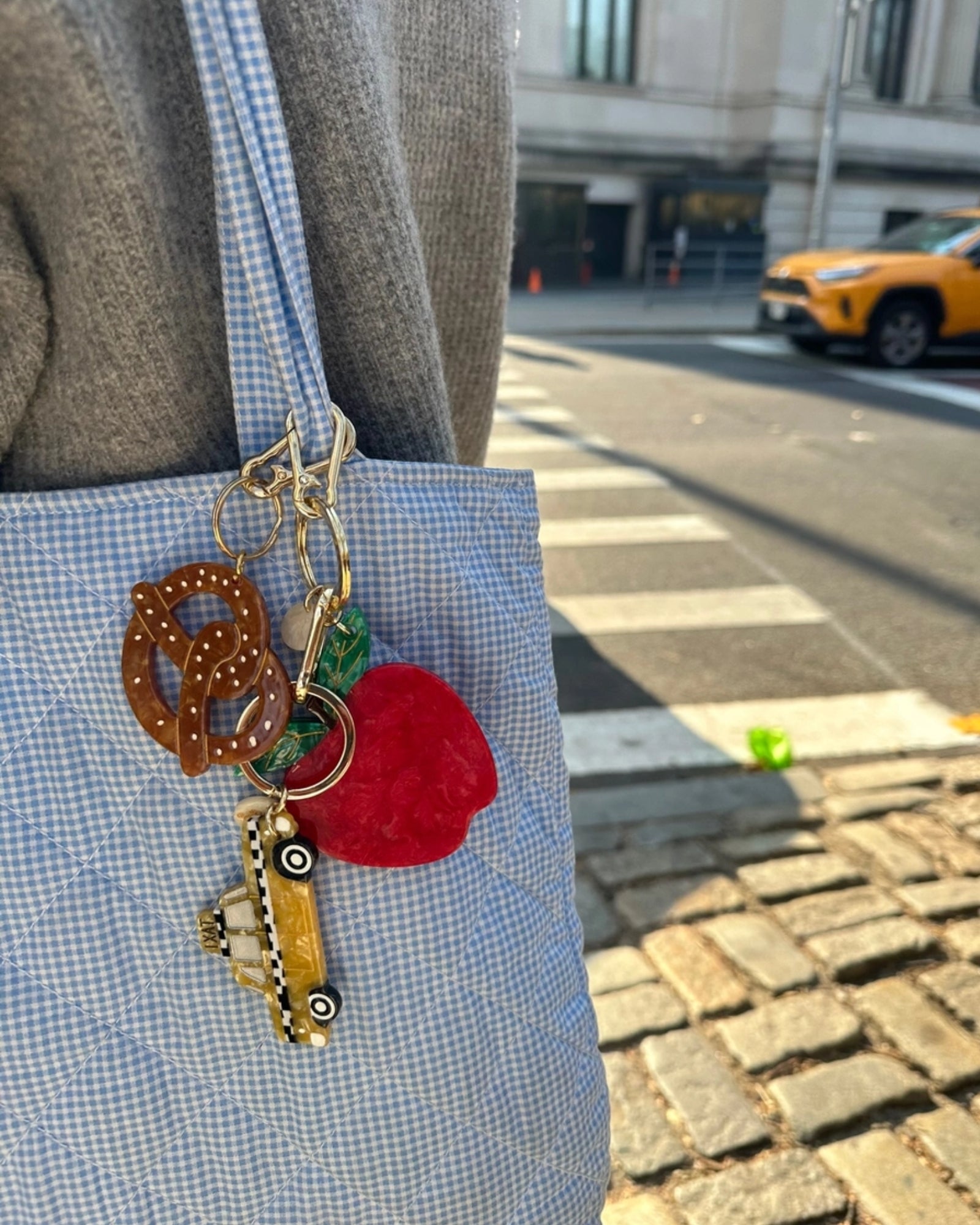 HAND-PAINTED PRETZEL BAG CHARM + KEYCHAIN