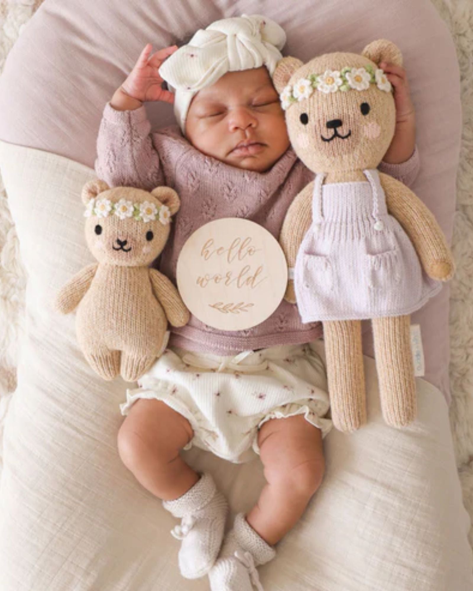 BABY HONEY BEAR - HAND KNIT DOLL