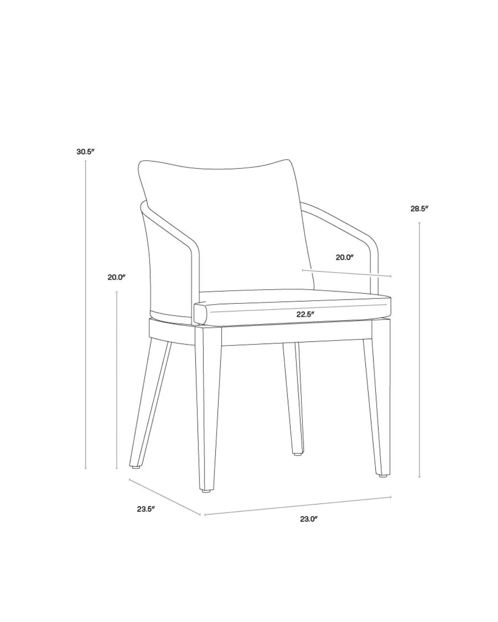 CAPRI DINING ARMCHAIR - DRIFT BROWN
