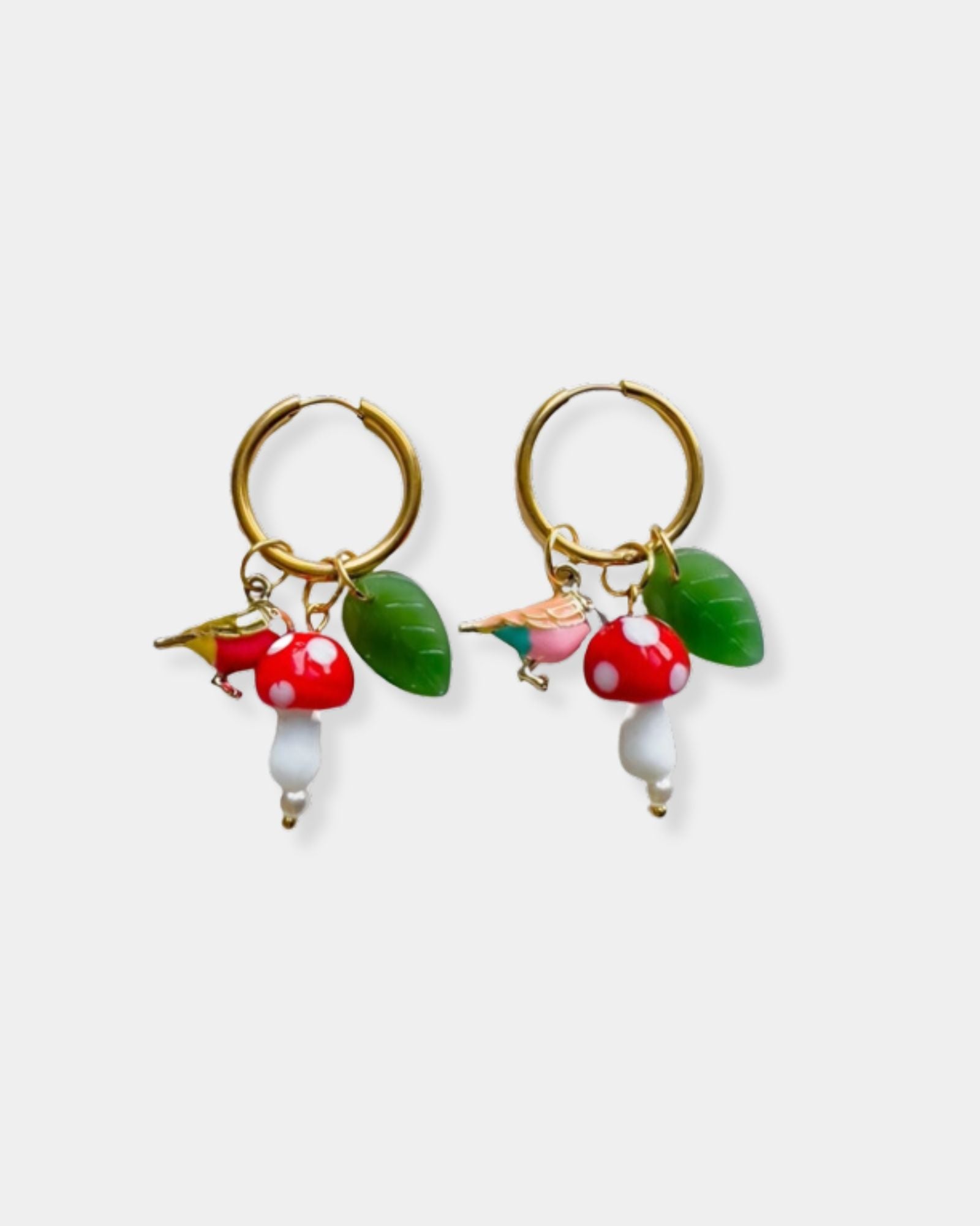 BIRDS & MUSHROOM - EARRINGS