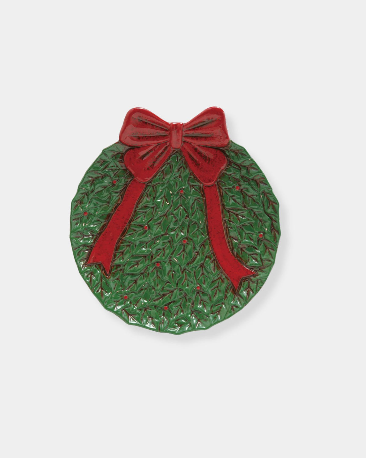 HAND PAINTED CERAMIC WREATH PLATE