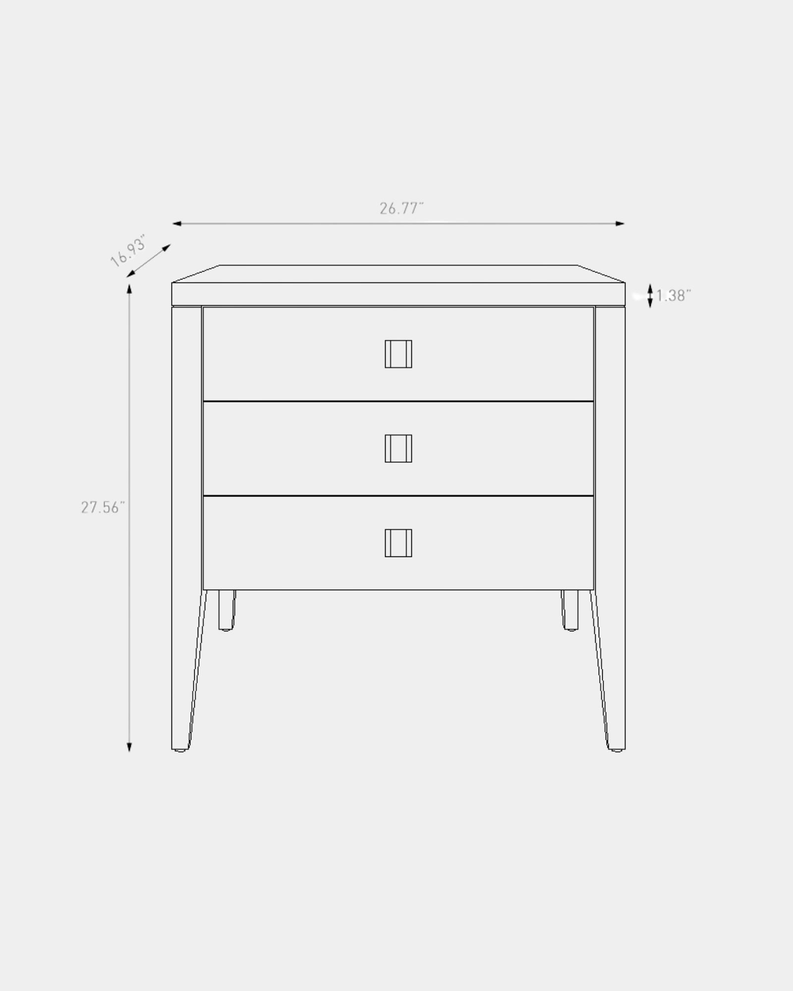 HARA 3-DR NIGHTSTAND - FROZEN WALNUT