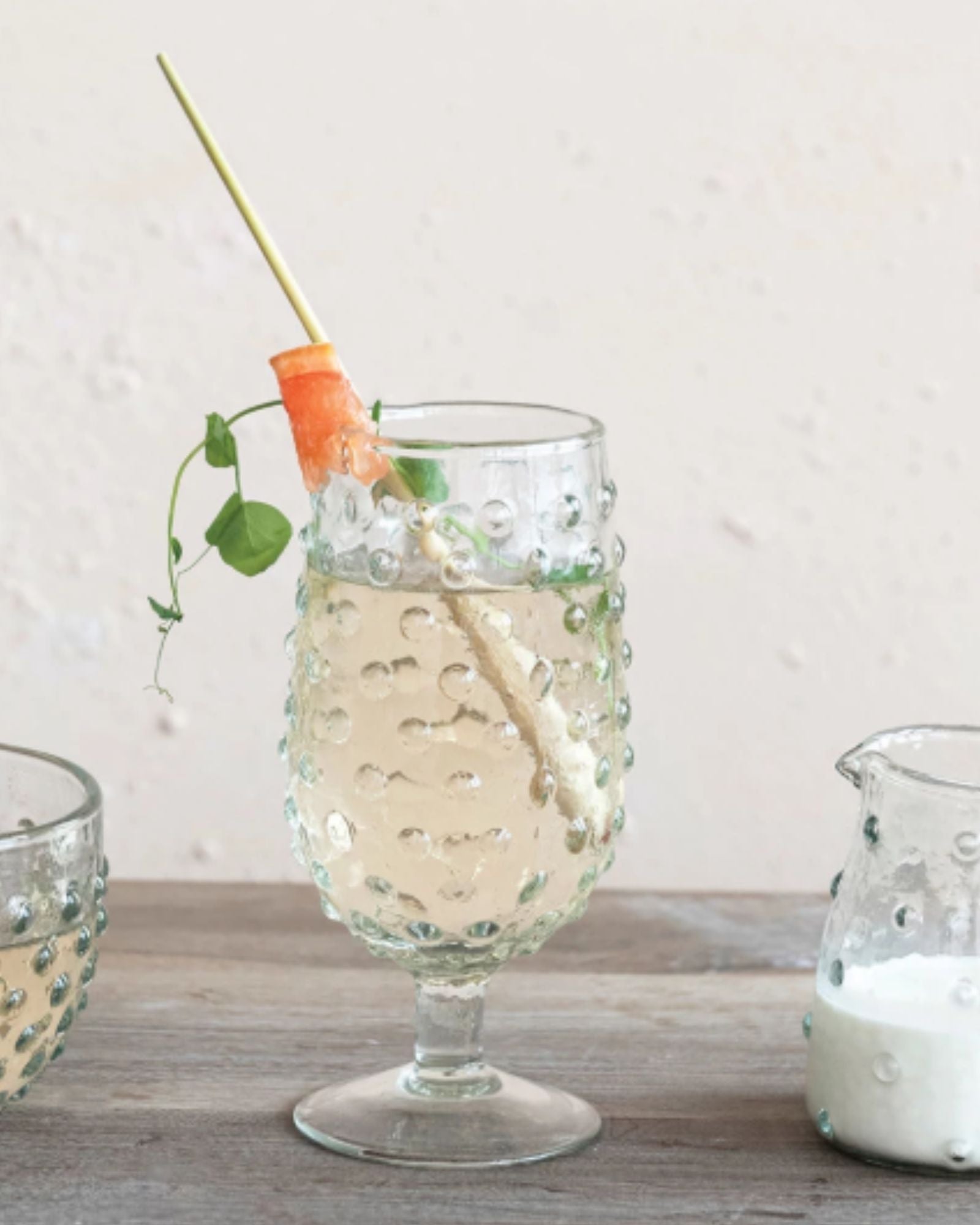 HOBNAIL - 12oz STEMMED GLASS