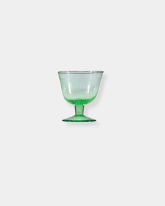 HANDBLOWN STEMMED DRINKING GLASS - GREEN