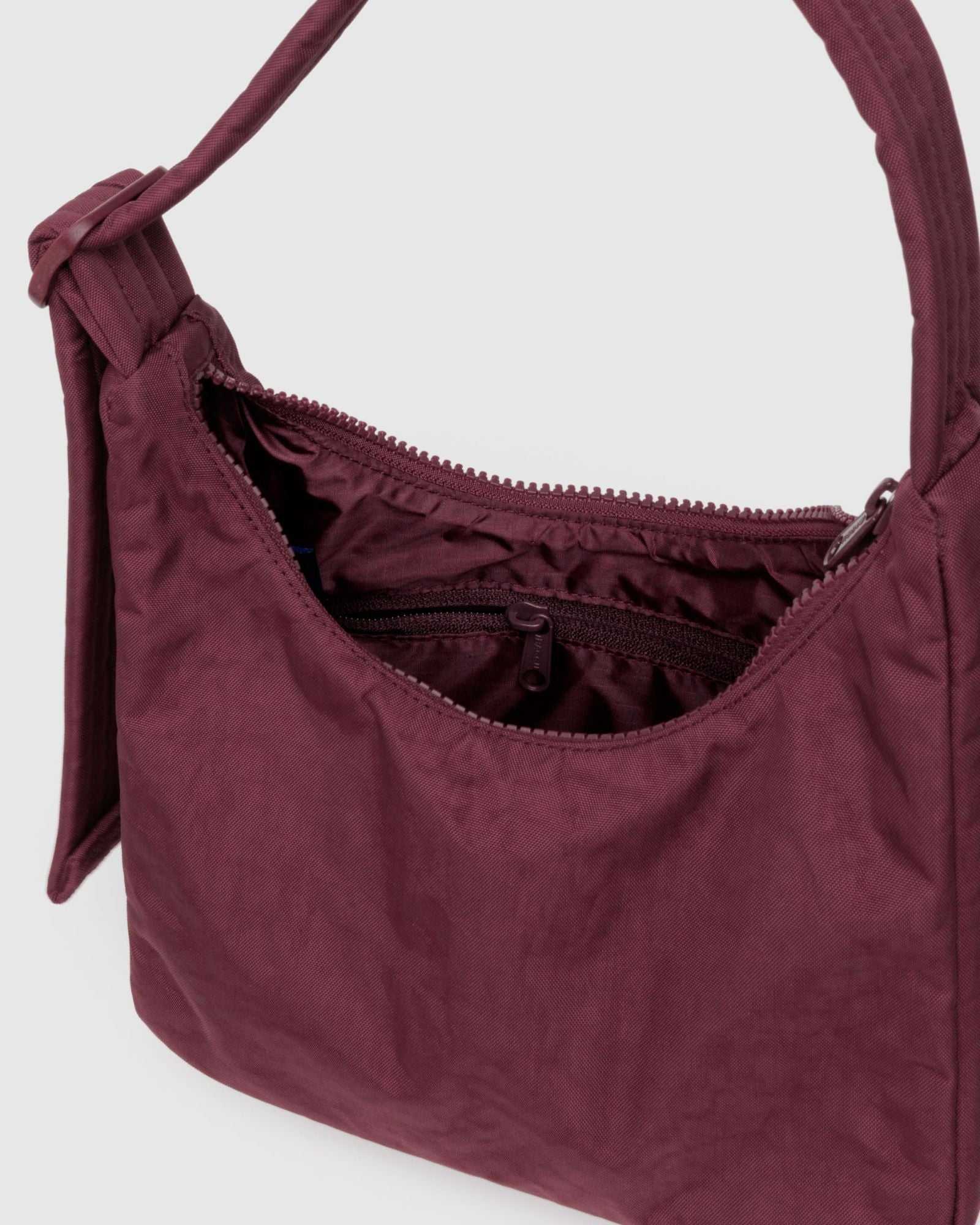 MINI NYLON SHOULDER BAG - MAHOGANY