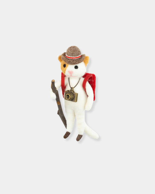 FELT HIKING DOG - ORNAMENT
