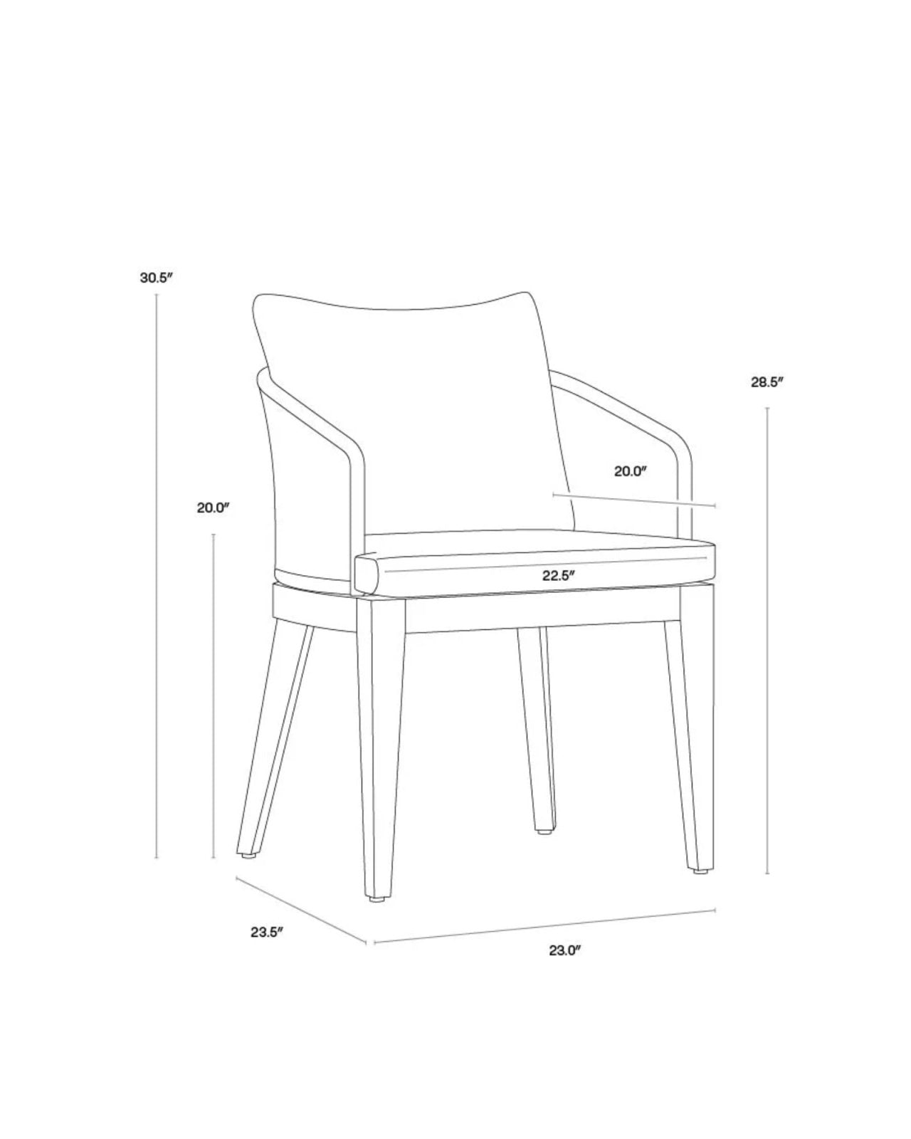 CAPRI DINING ARMCHAIR - DRIFT BROWN | Stonewaters