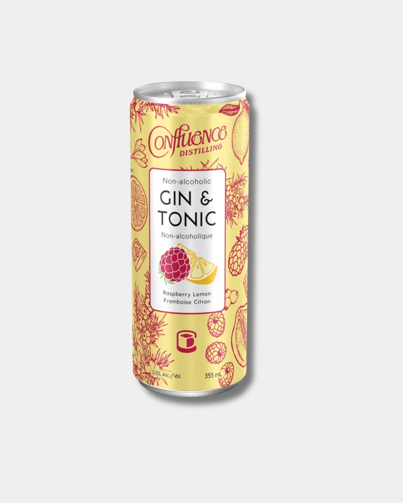 RASPBERRY LEMON NON-ALCOHOLIC GIN & TONIC 355ml
