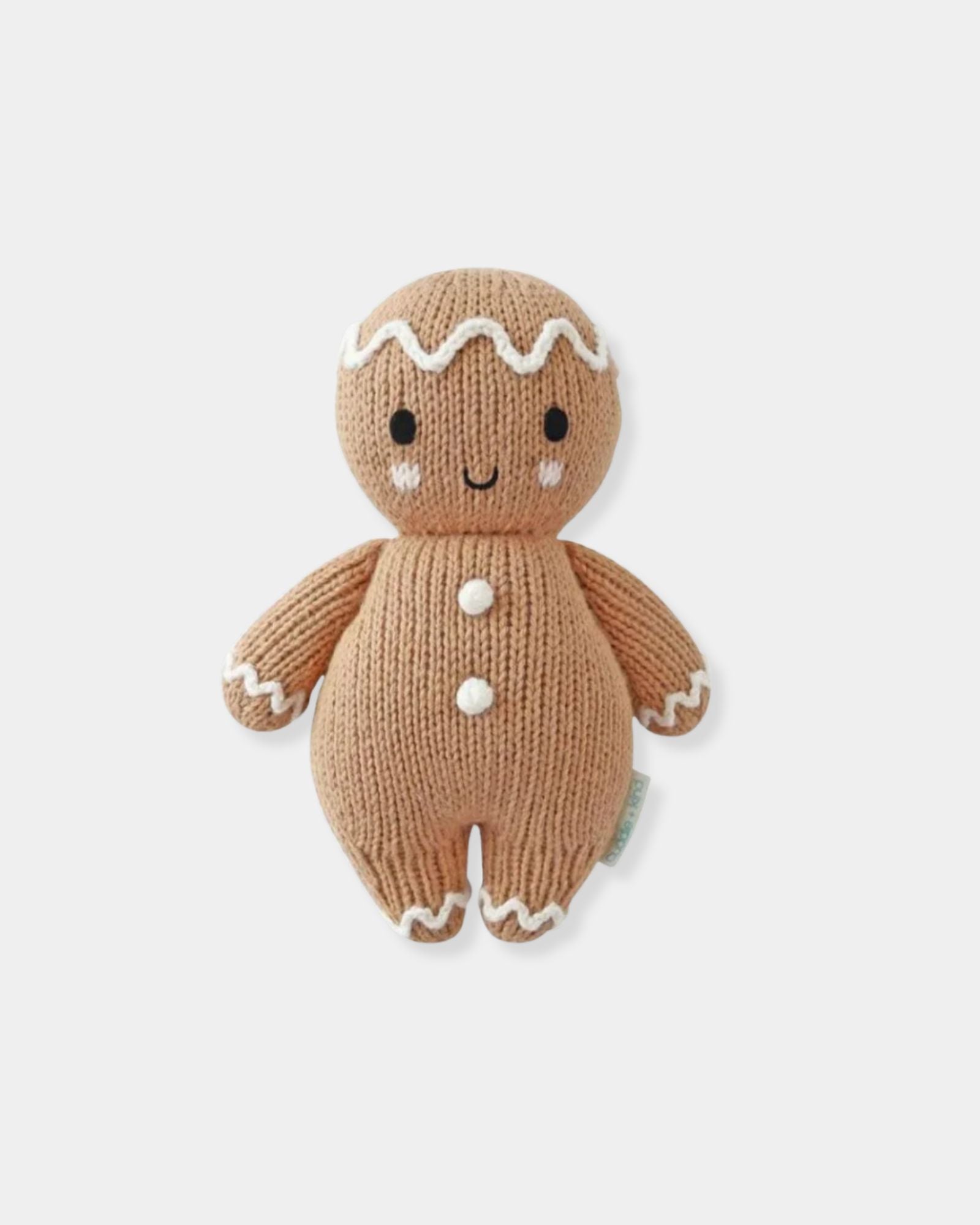 WHITE BABY GINGERBREAD - HAND KNIT DOLL