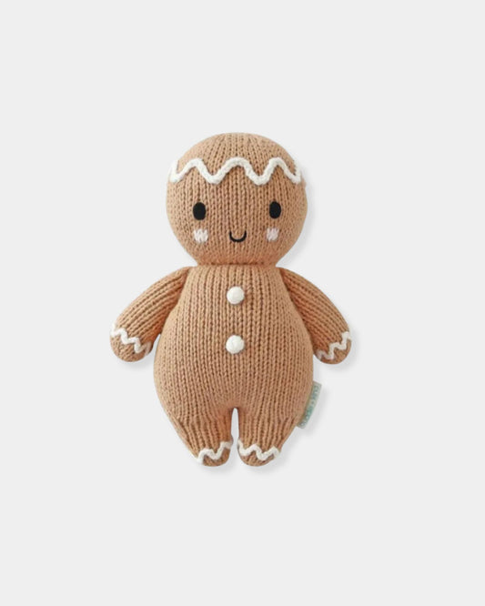 WHITE BABY GINGERBREAD - HAND KNIT DOLL