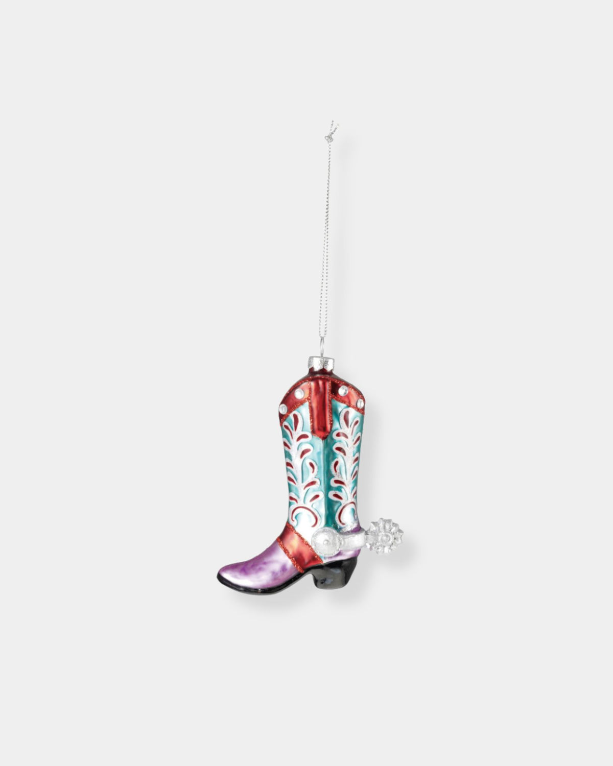 GLASS PURPLE BOOT - ORNAMENT