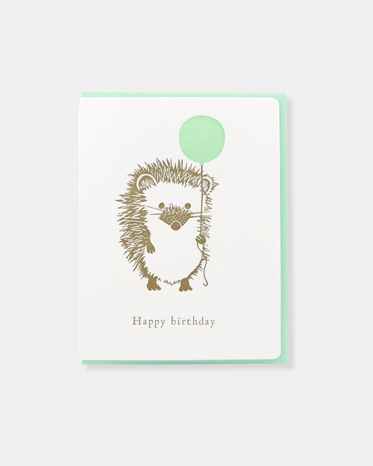 HEDGEHOG BALLOON BIRTHDAY - CARD