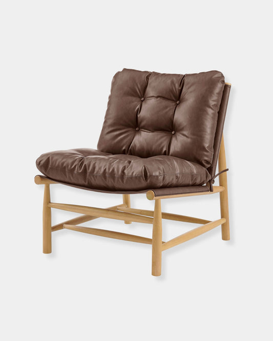 OSWALD TUFTED ACCENT CHAIR - CASA BROWN