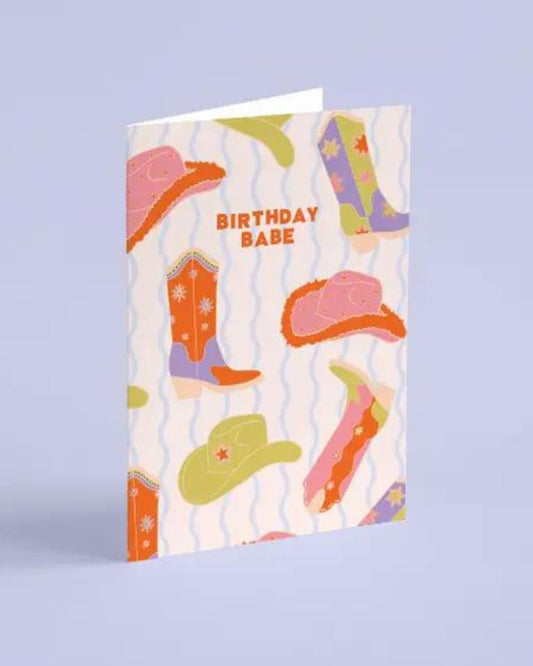 COWGIRL BIRTHDAY BABE - CARD