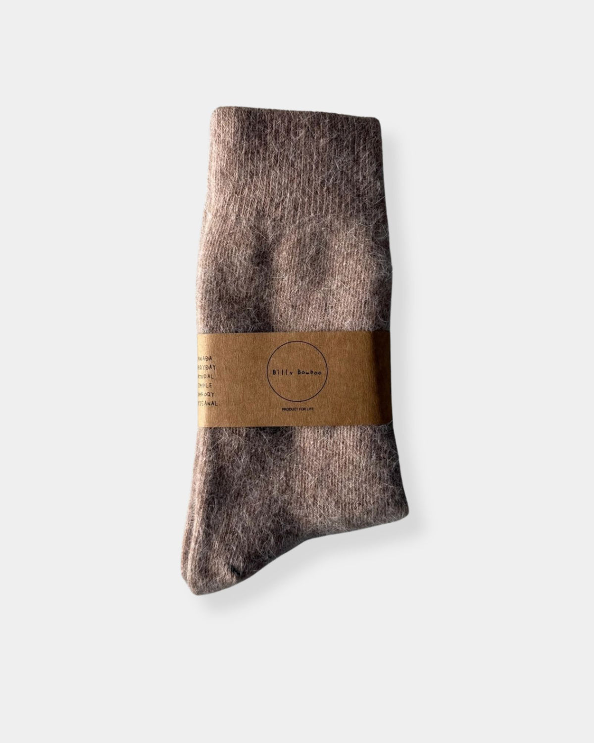 FLUFFY ANGORA SOCK - MUSHROOM