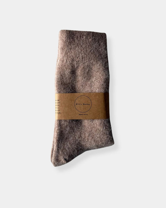 FLUFFY ANGORA SOCK - MUSHROOM