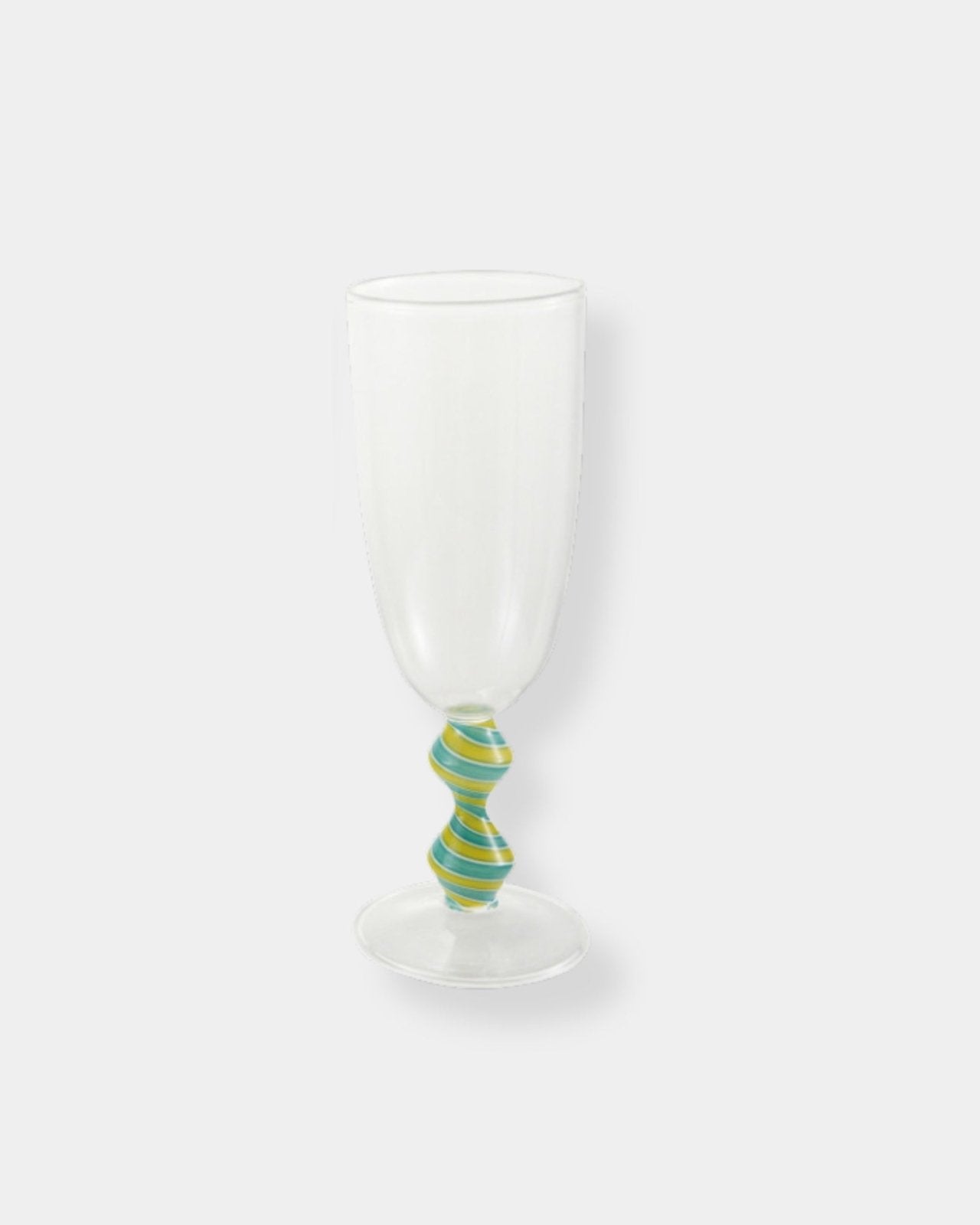 CHAMPAGNE FLUTE - BLUE SWIRL STEM | Stonewaters