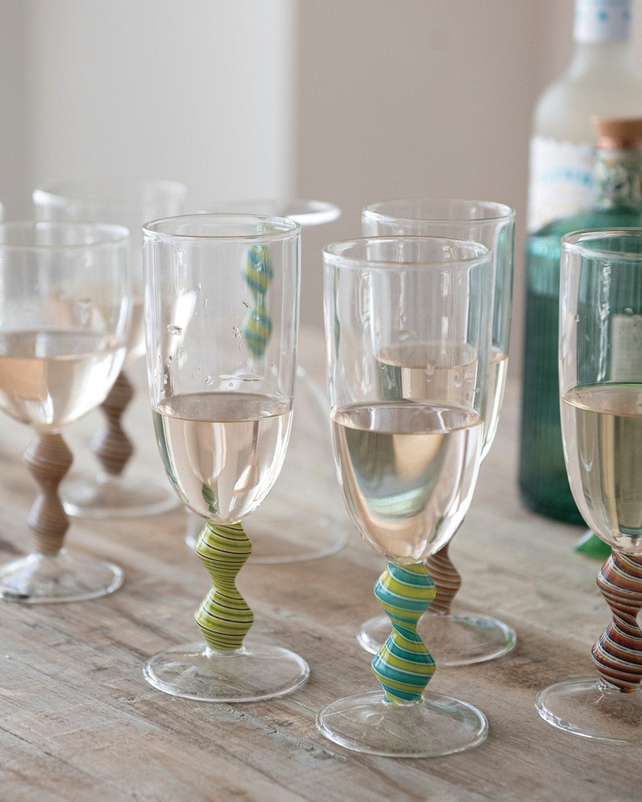 CHAMPAGNE FLUTE - MULTI SWIRL STEM | Stonewaters