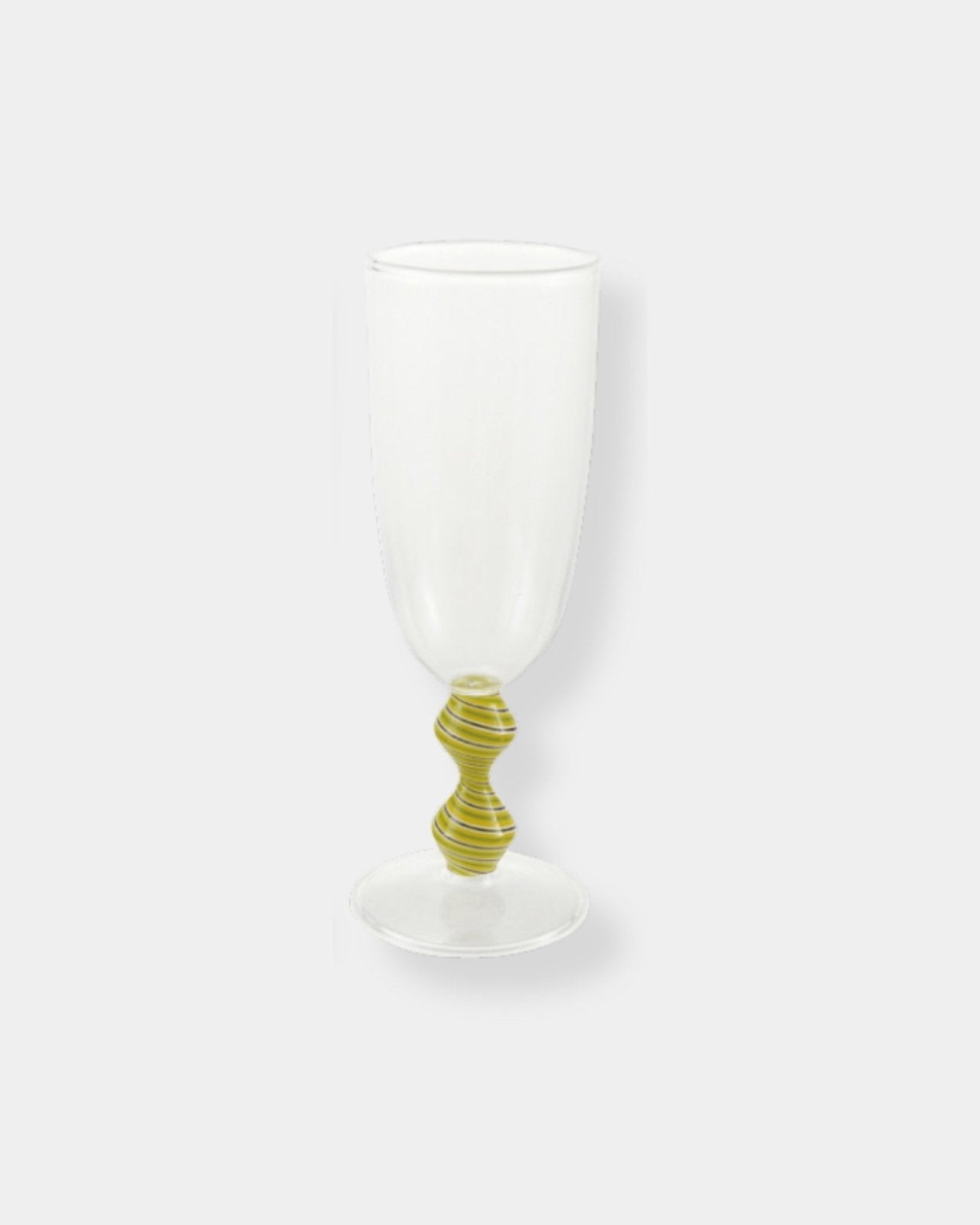 CHAMPAGNE FLUTE - YELLOW SWIRL STEM | Stonewaters