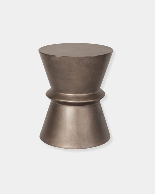 CONCRETE HOURGLASS SIDE TABLE - BRONZE | Stonewaters