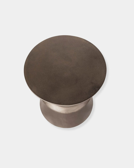 CONCRETE HOURGLASS SIDE TABLE - BRONZE | Stonewaters