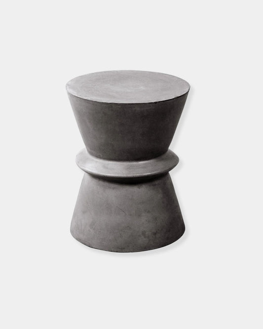 CONCRETE HOURGLASS SIDE TABLE - DARK GREY | Stonewaters