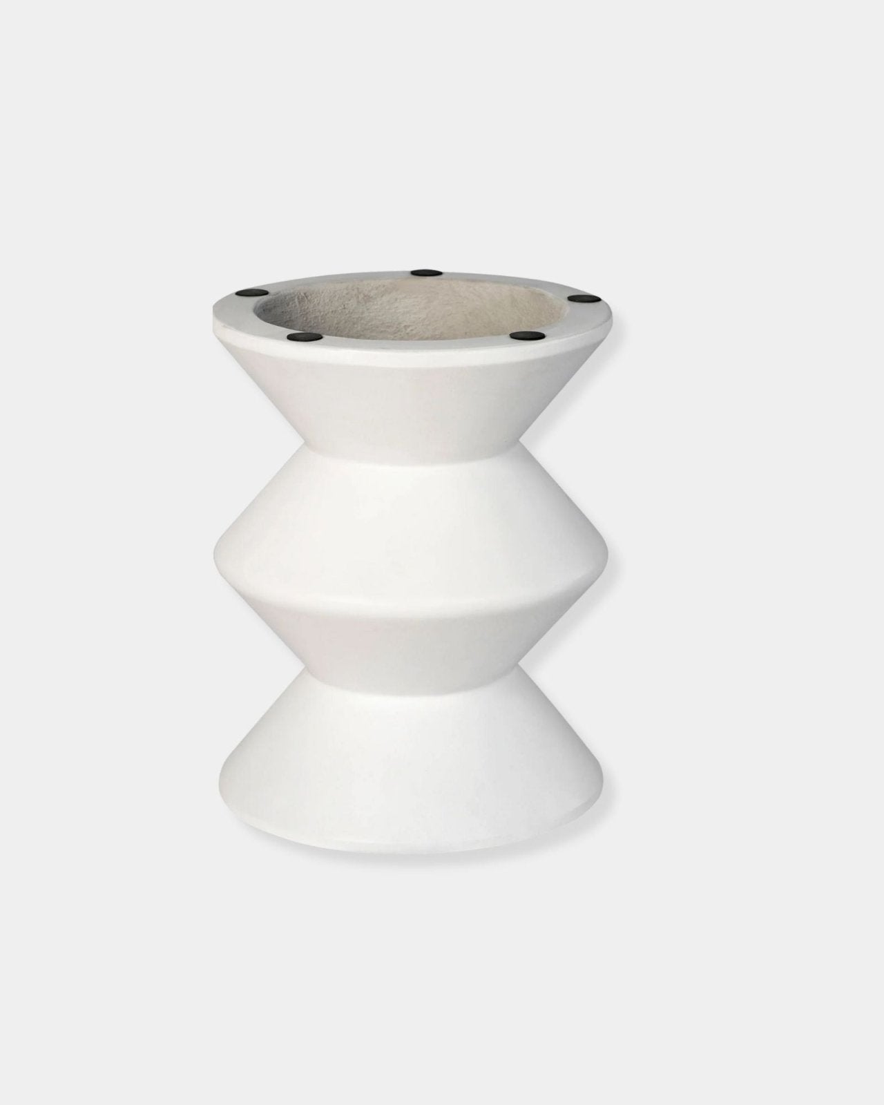 CONCRETE INVERTED SIDE TABLE - WHITE | Stonewaters