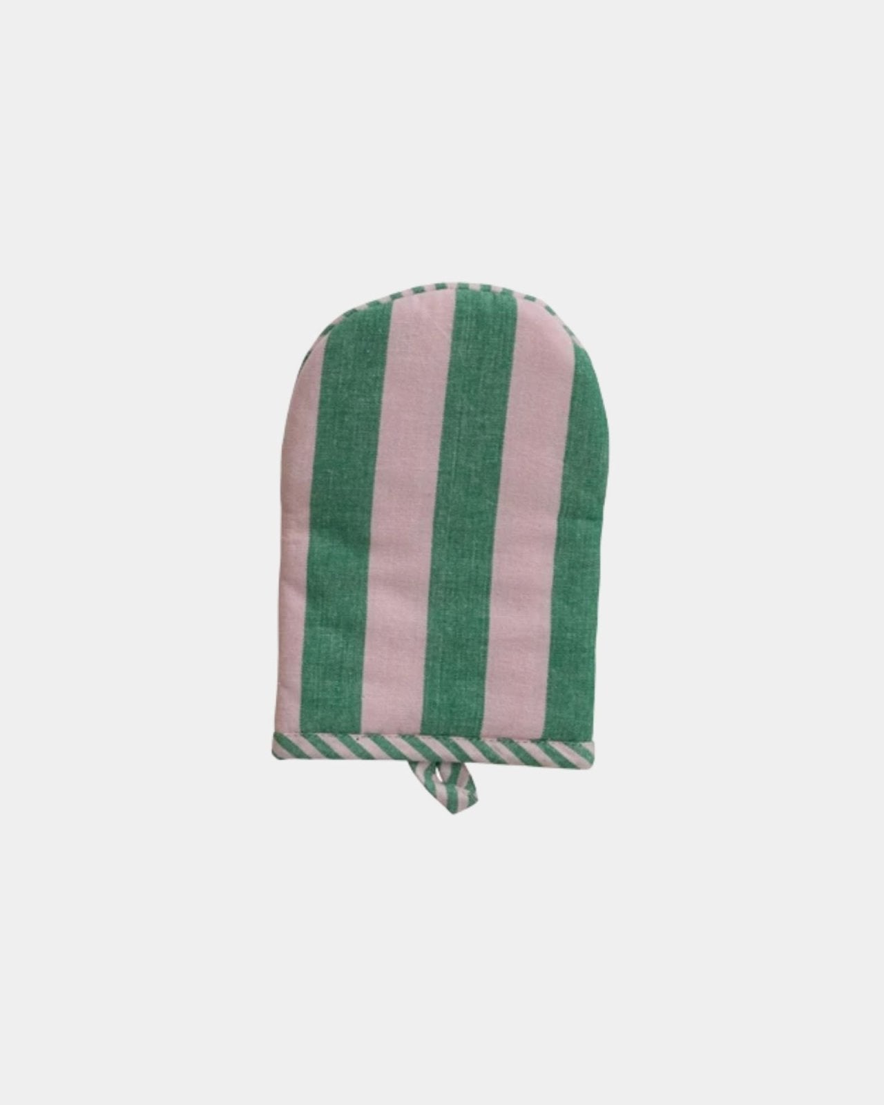 COTTON OVEN MIT - GREEN STRIPED | Stonewaters