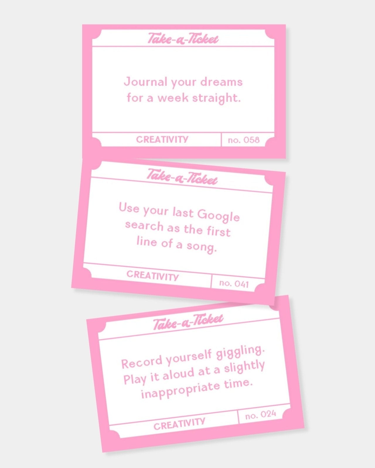 CREATIVITY - TAKE A TICKET | Stonewaters