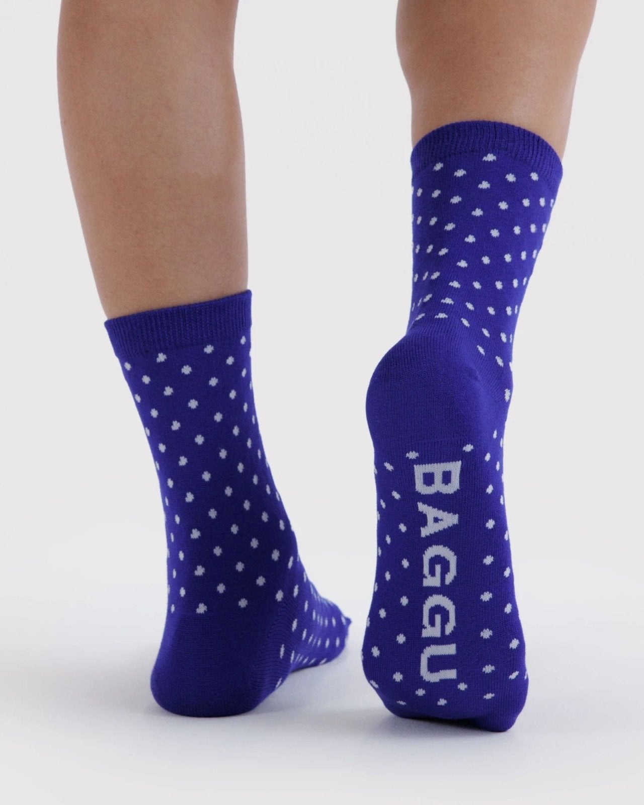 CREW SOCK - MICRO BLUE AND WHITE POLKA DOT | Stonewaters