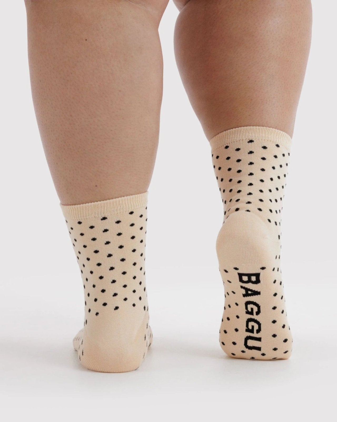 CREW SOCK - MICRO CREAM AND BLACK POLKA DOT | Stonewaters