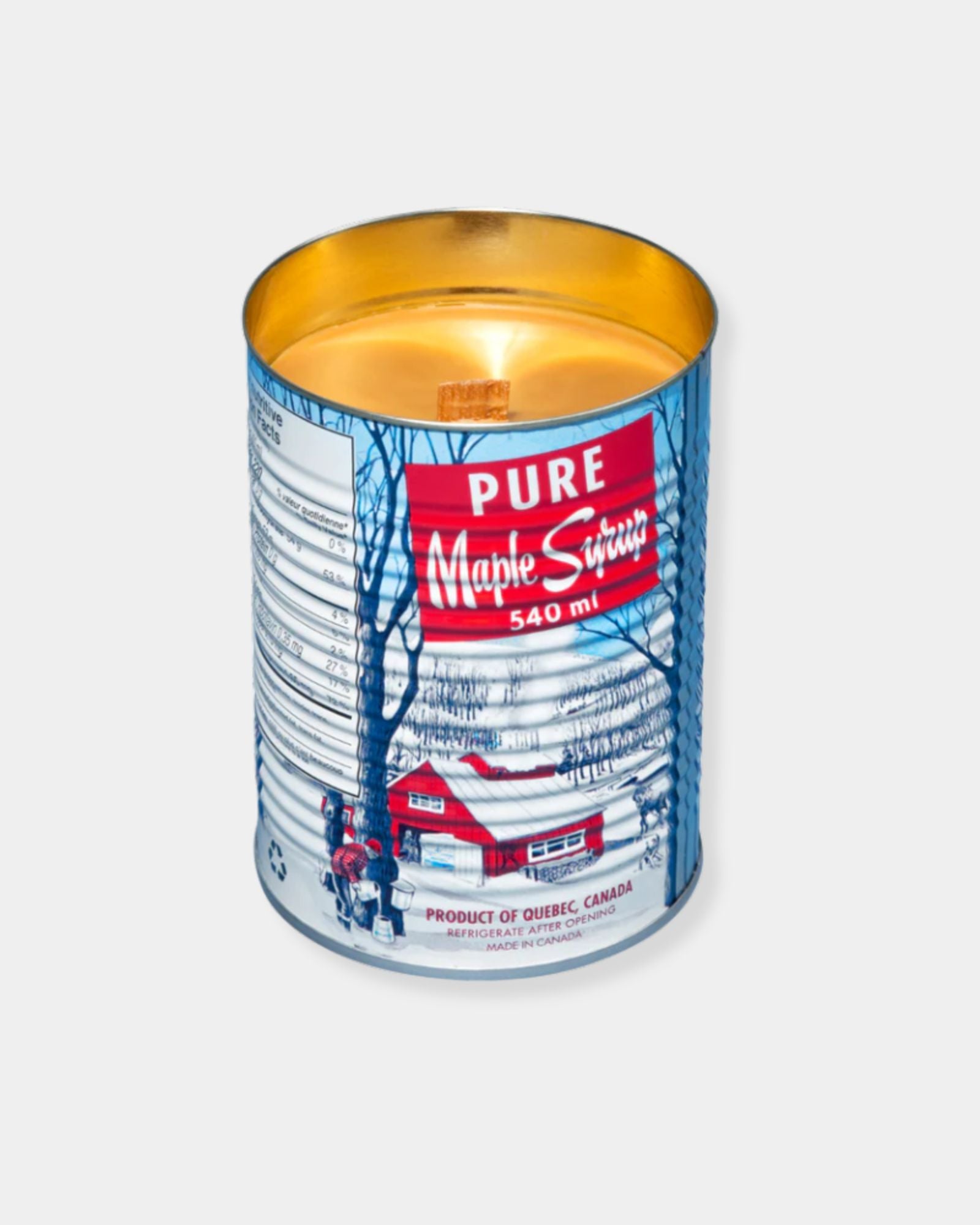 MAPLE SYRUP WOOD WICK CANDLE - 540ml TIN CAN