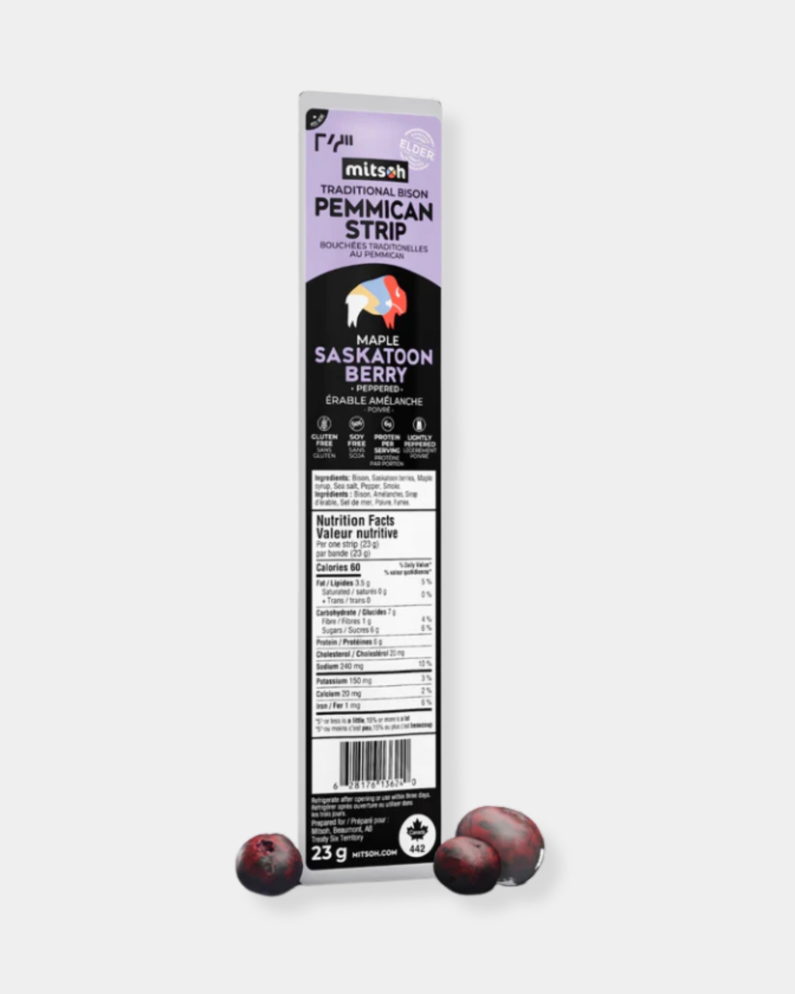 BISON PEPPERED PEMMICAN - MAPLE SASKATOON BERRY