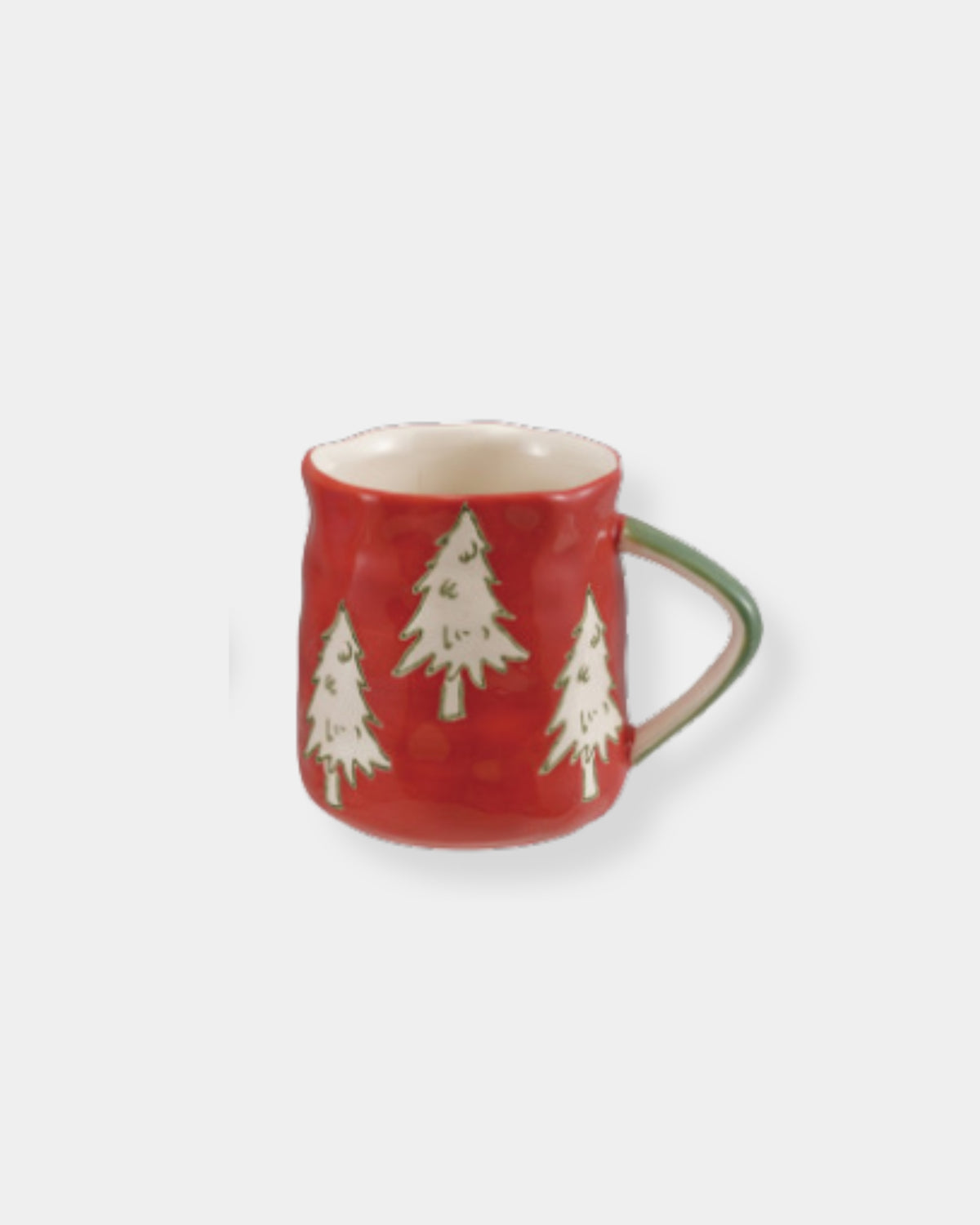STONEWARE MUG - RED TREE