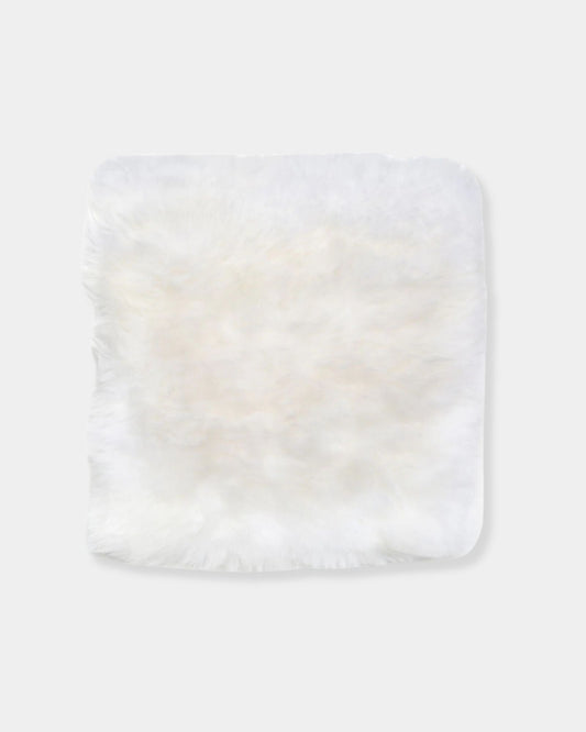 SHEEPSKIN CUSHION-WHITE