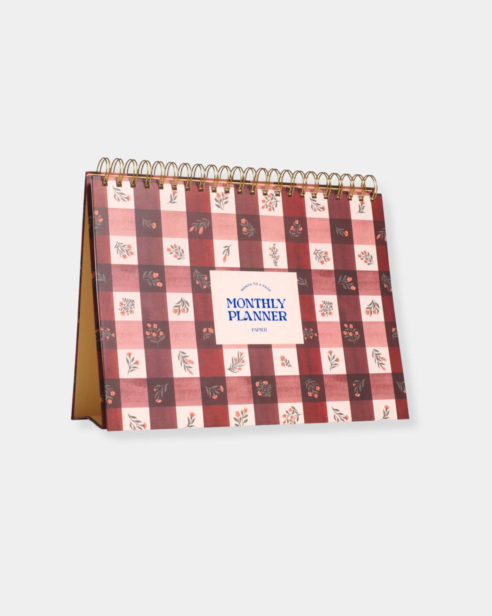 FLORAL GINGHAM UNDATED MONTHLY DESK PAD