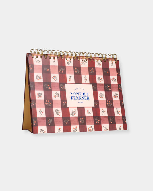 FLORAL GINGHAM UNDATED MONTHLY DESK PAD