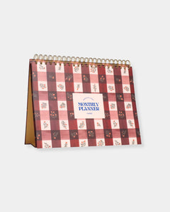 FLORAL GINGHAM UNDATED MONTHLY DESK PAD