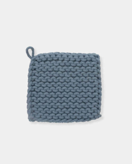 BLUE CROCHETED POT HOLDER