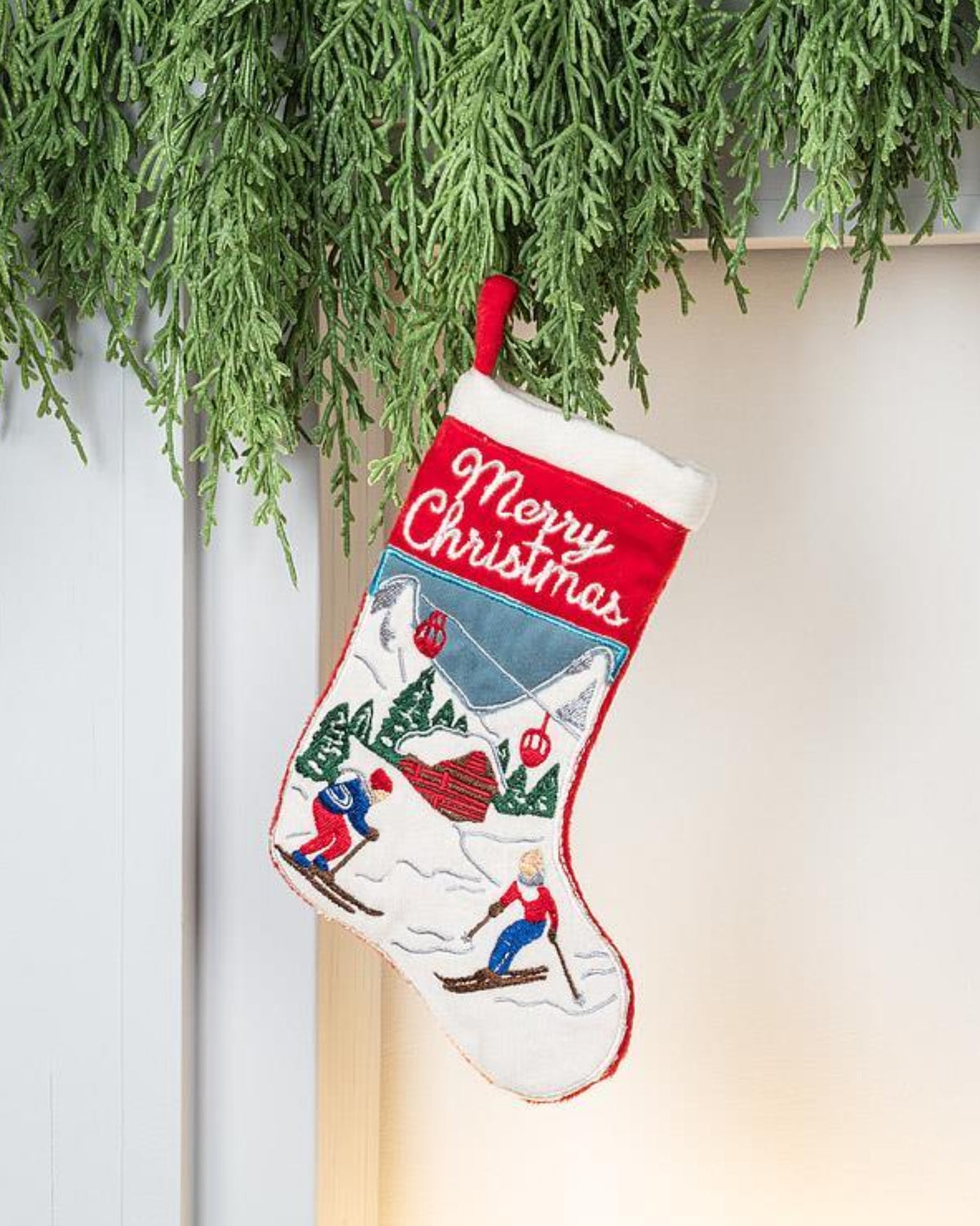 SKIING SCENE STOCKING