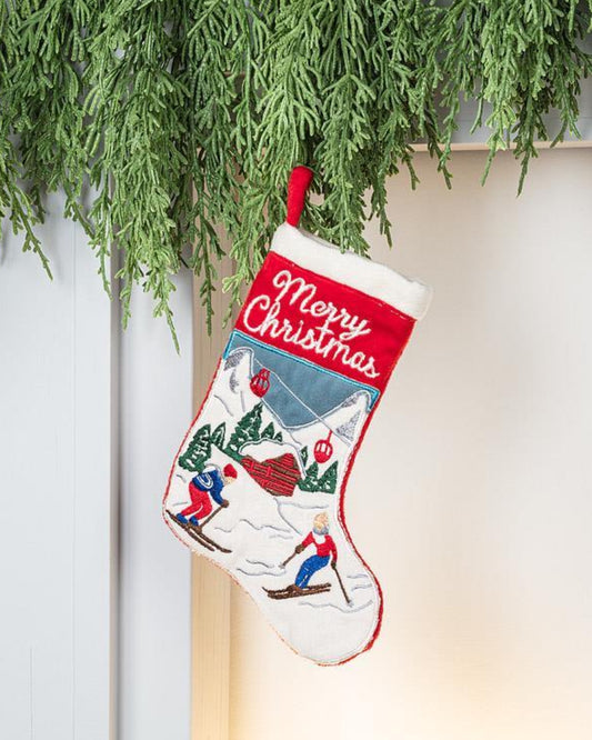 SKIING SCENE STOCKING