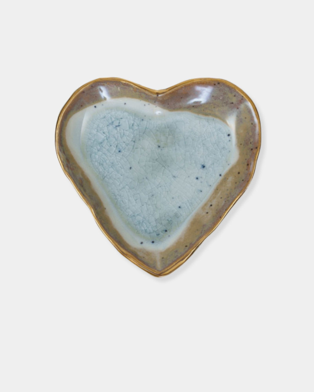 SMALL STONEWARE HEART DISH - BLUE
