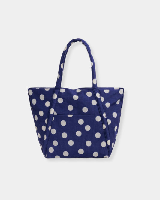 CLOUD BAG - NAVY AND CREAM POLKA DOT