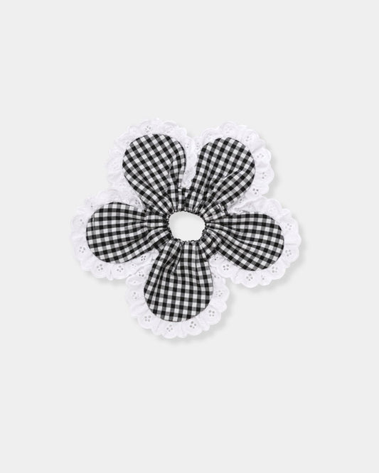 DAISY SCRUNCHIE - BLACK GINGHAM | Stonewaters