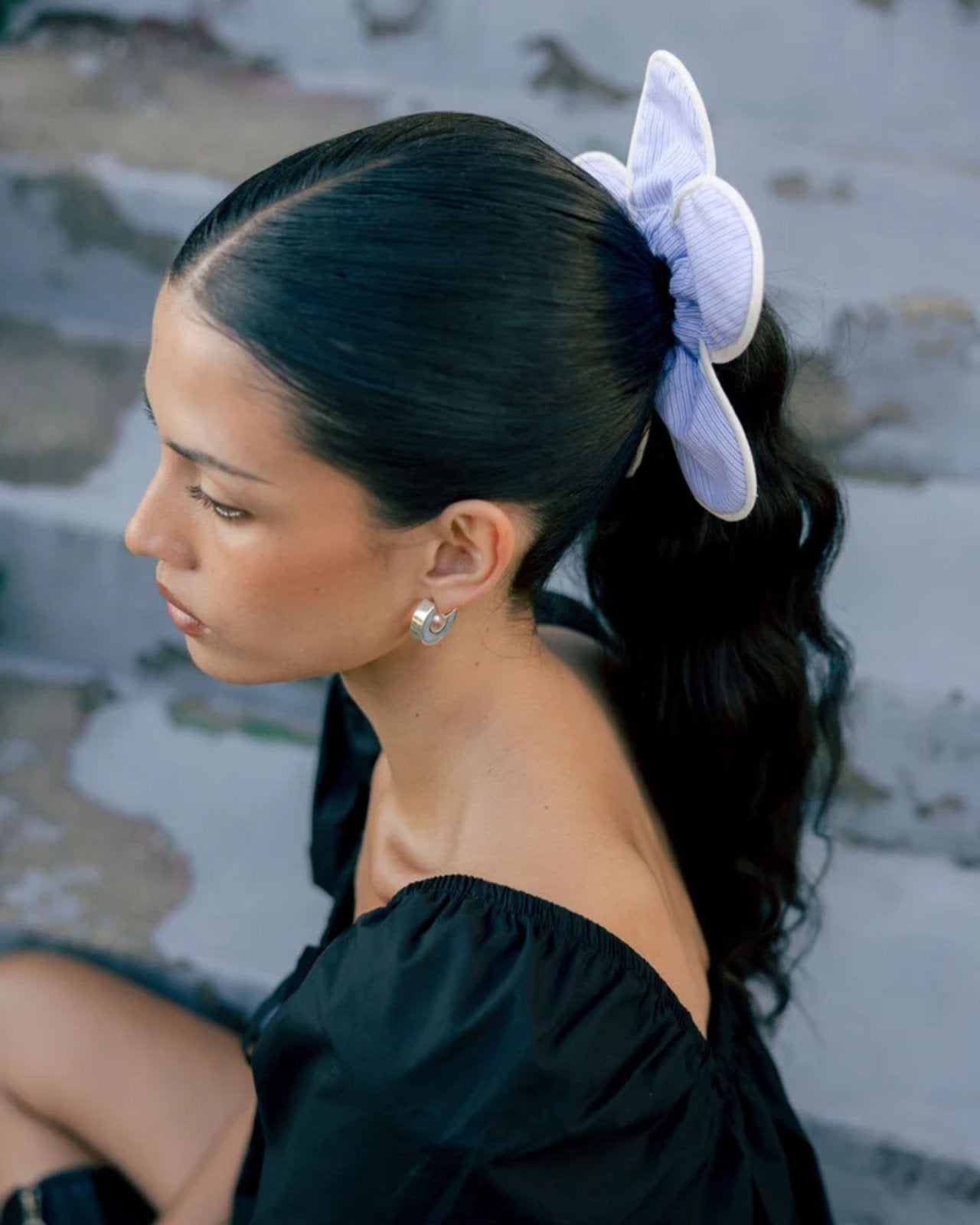 DAISY SCRUNCHIE - MICRO STRIPE | Stonewaters