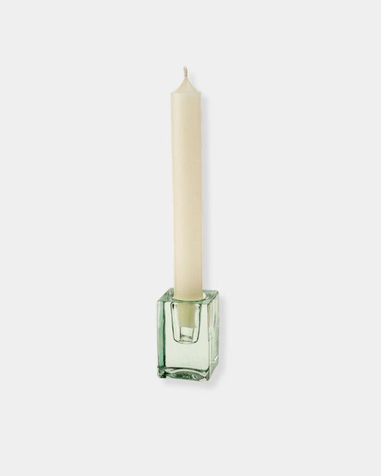 GREEN LUCA GLASS CANDLEHOLDER - LARGE