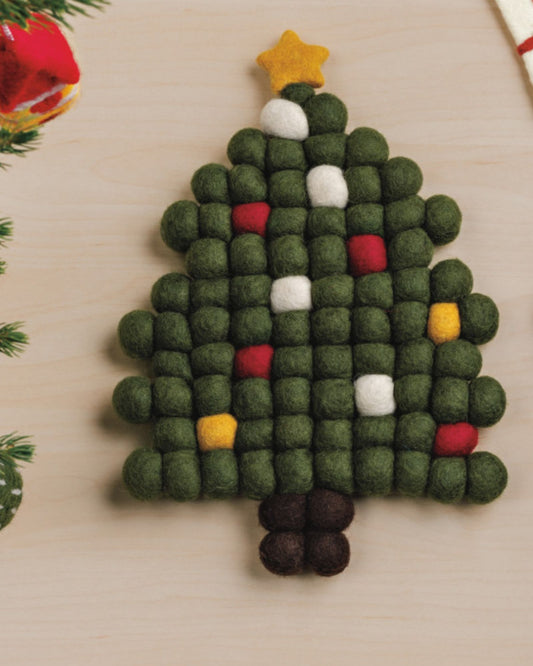 CHRISTMAS TREE FELT TRIVET