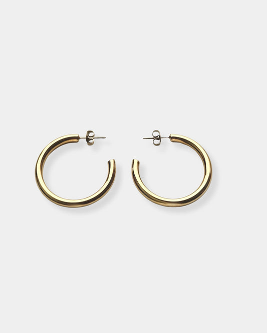 JANE LARGE GOLD HOOP - EARRINGS