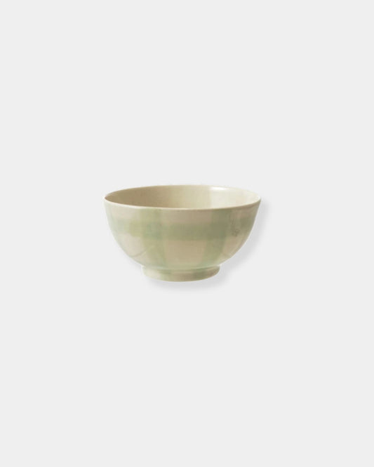 GREEN GRID PATTERN BOWL
